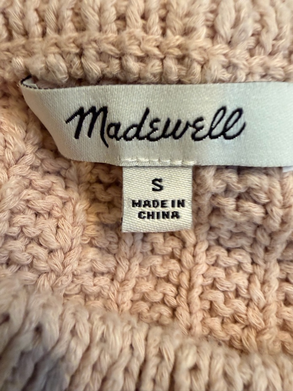 Madewell Pink Pom-Pom Sleeve Crewneck Sweater - Picture 3 of 4
